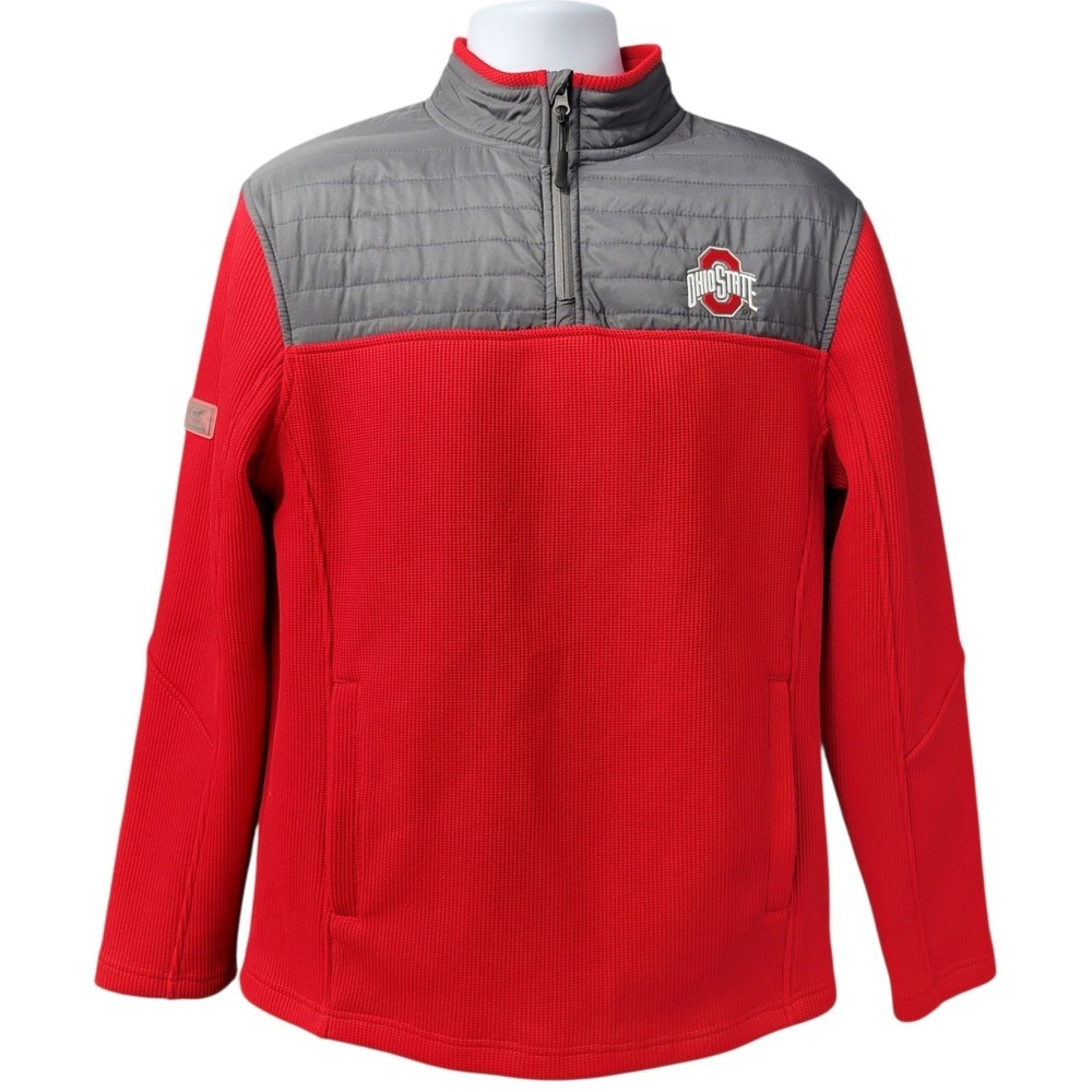 Ohio State Buckeyes Colosseum Quarter Zip Pullover Jacket Heavy Duty Sz M ‎ E44
